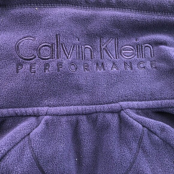Calvin Klein Women's Fleece Jacket Large Full Zip Mock Neck Purple - Picture 12 of 16